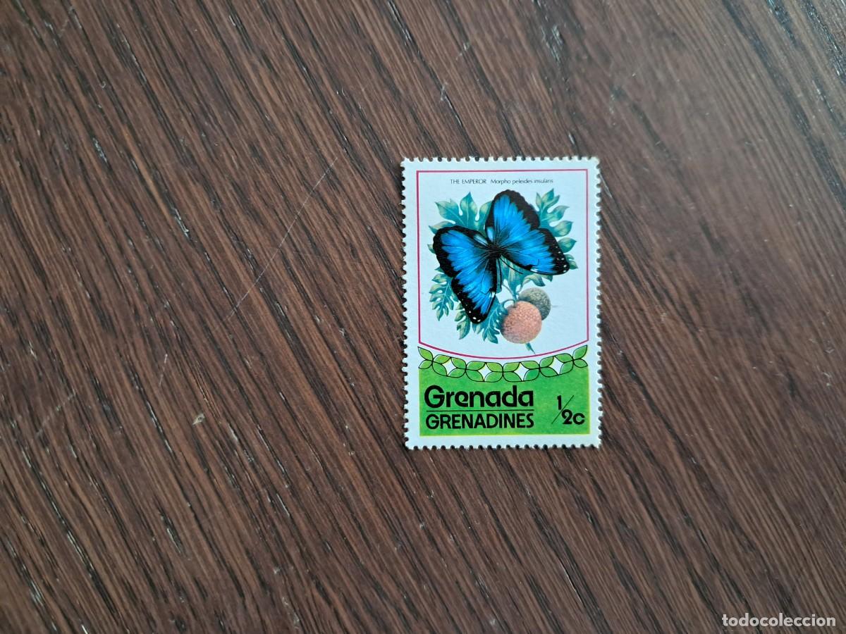 Sellos: sello usado de Granada. mariposa. - Foto 1