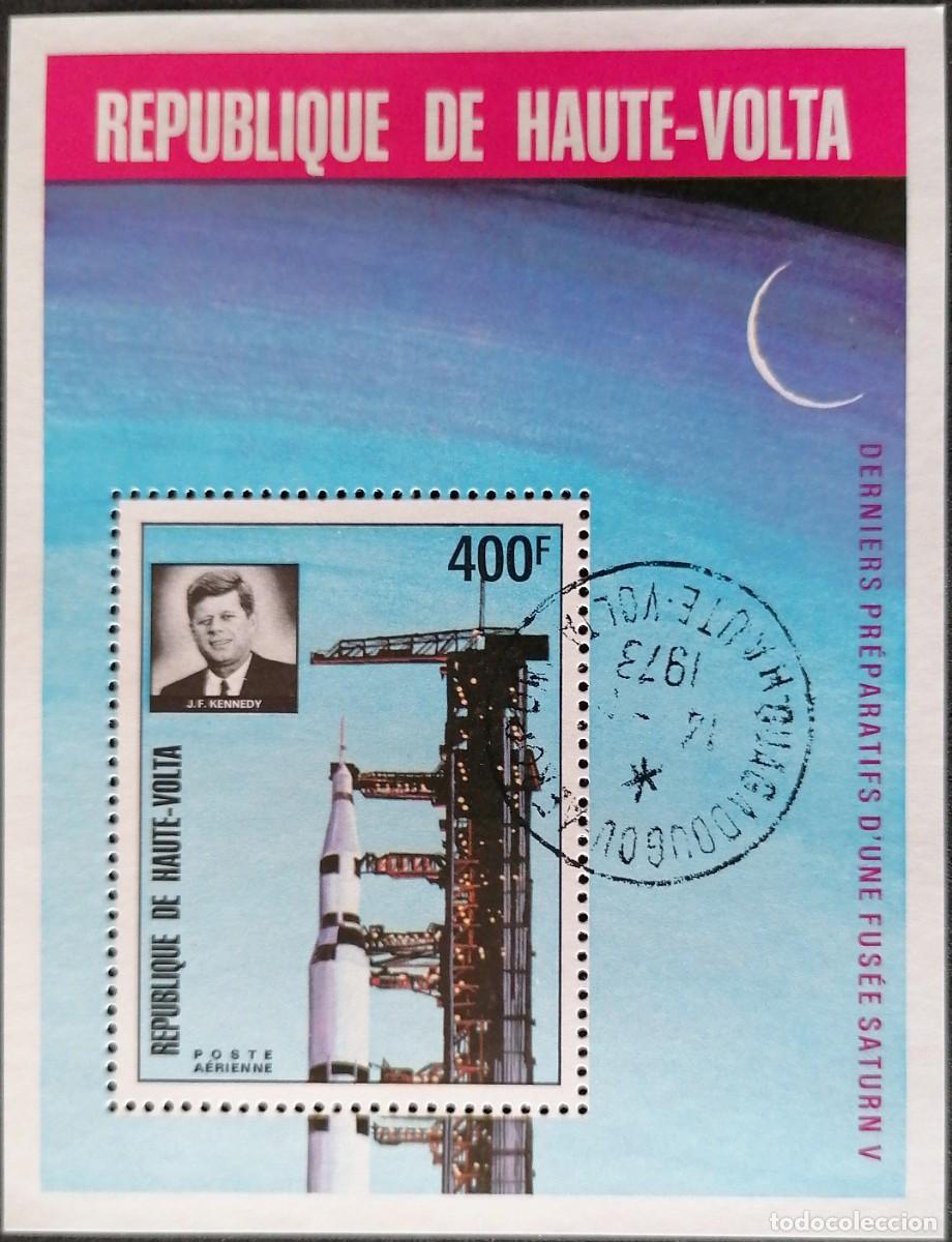 Sellos: ALTO VOLTA 1973 - HB KENNEDY / ESPACIO * - Foto 1