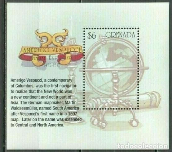 Sellos: GRENADA 2002 SHEET MNH AMERIGO VESPUCCI EXPLORADORES EXPLORERS EXPLORATEURS MAPAS MAPS - Foto 1