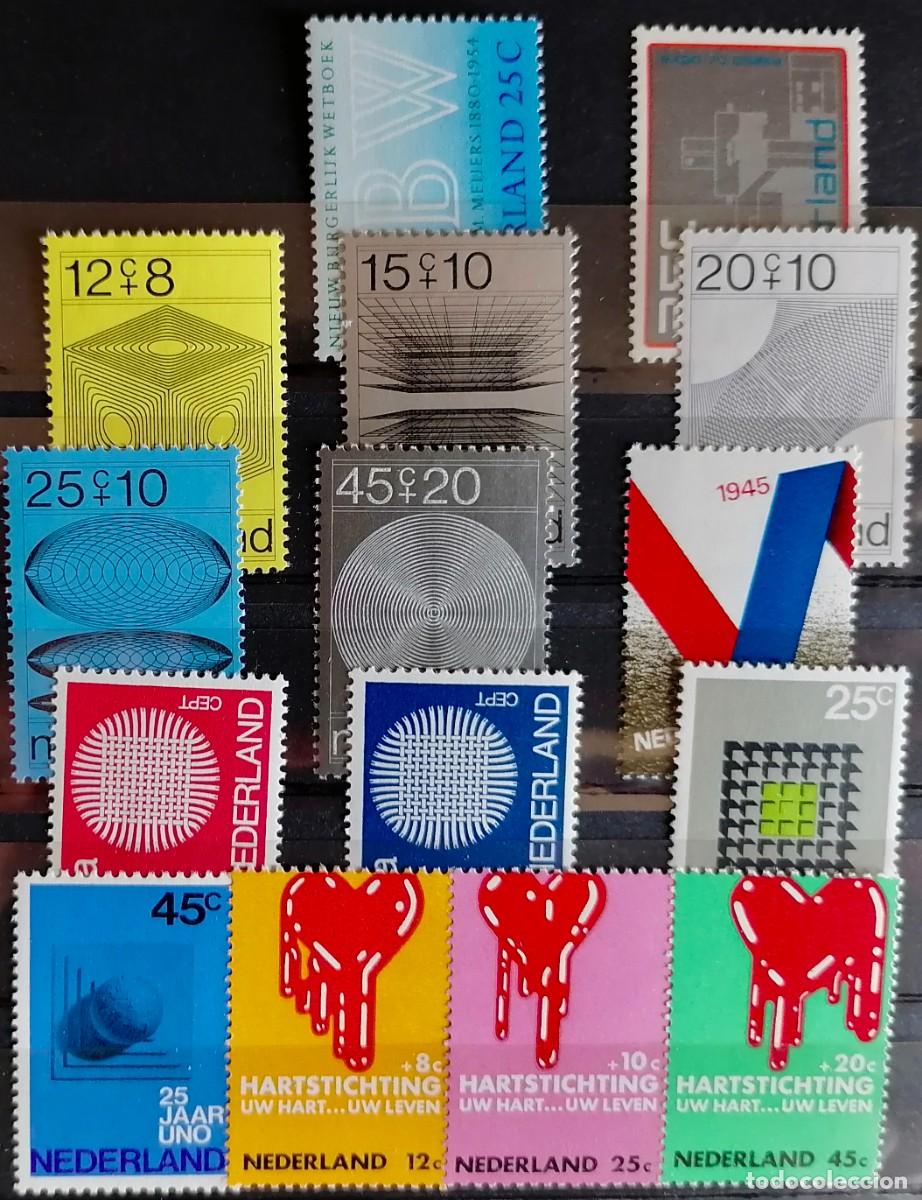 Sellos: PAISES BAJOS 1970 - A&Ntilde;O INCOMPLETO . - Foto 1