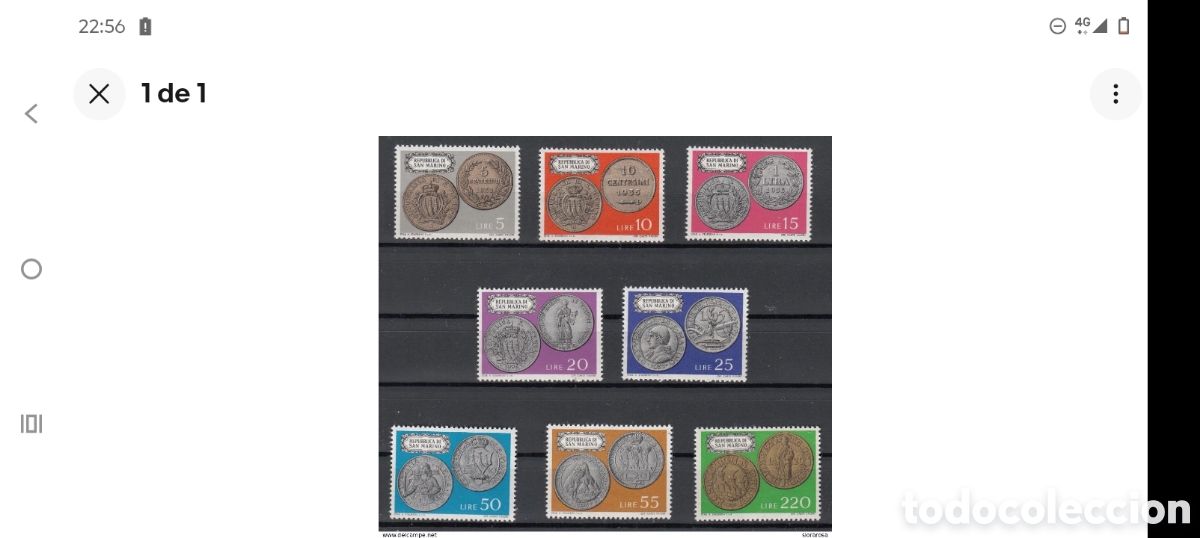 Sellos: San Marino 1972 - Monedas - Foto 1