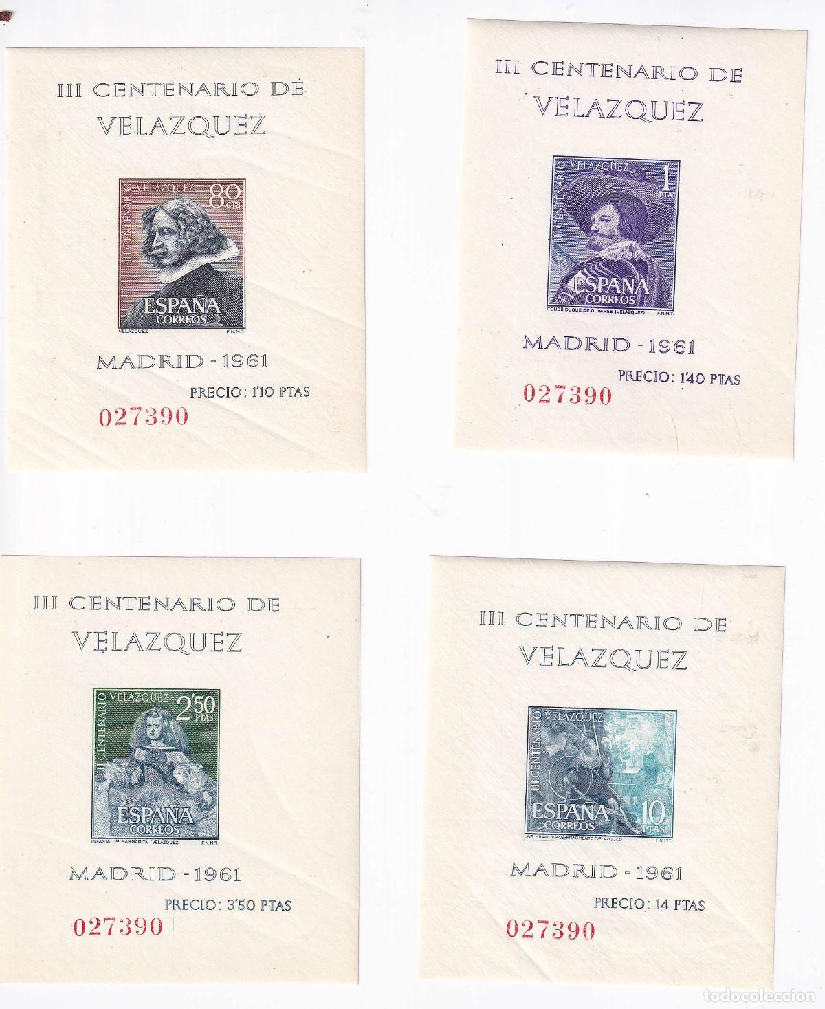 Sellos: Serie en hoja del Tercer Centenario de Vel&aacute;zquez - Foto 1