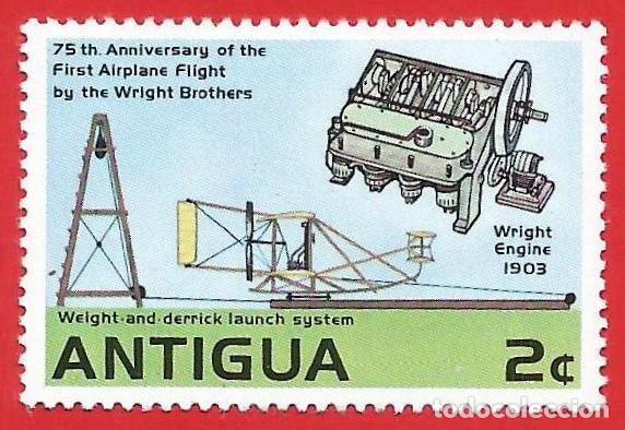 Sellos: Antigua. 1978. Scott # 497. Motor Wright. Model B. 1910 - Foto 1