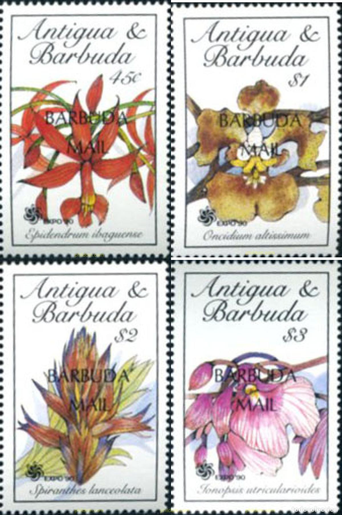 Sellos: 764171 MNH BARBUDA 1990 FLORES - Foto 1