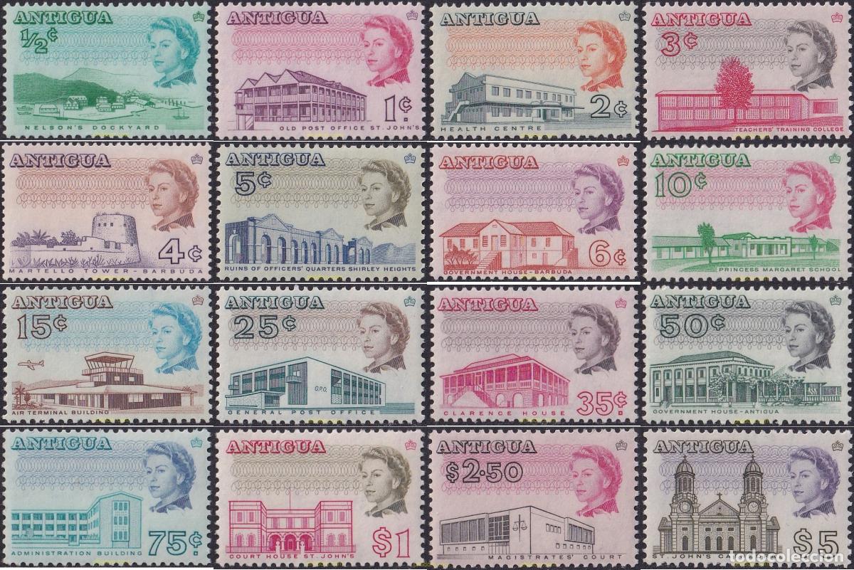 Sellos: 208142 MNH ANTIGUA 1966 EDIFICIOS - Foto 1