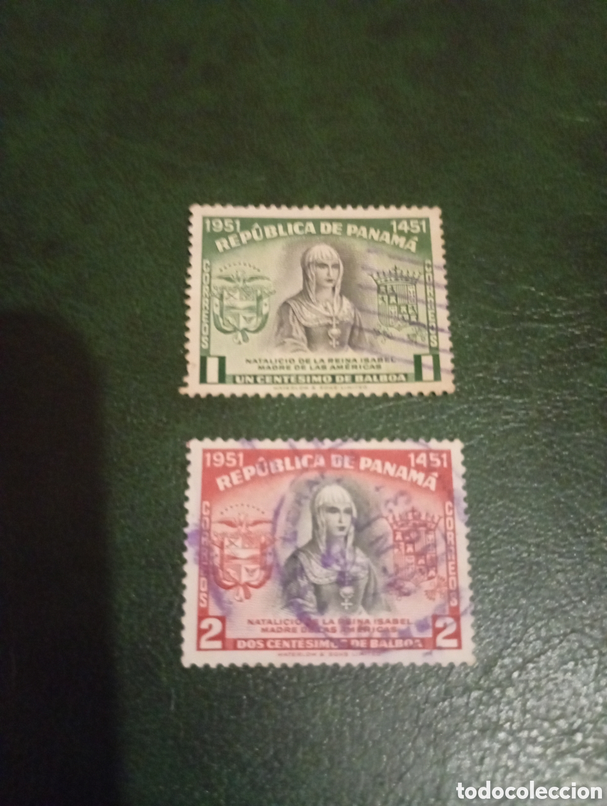 Sellos: Panam&aacute; 1951 Centenario Isabel la Cat&oacute;lica - Foto 1