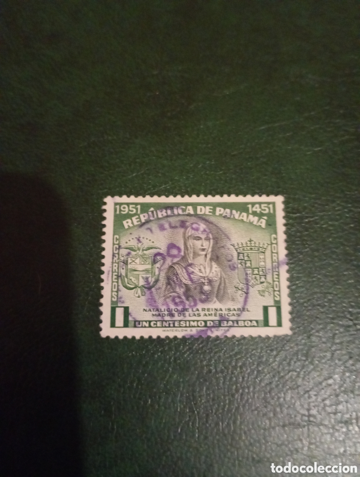 Sellos: Panam&aacute; 1951 Centenario Isabel la Cat&oacute;lica - Foto 1