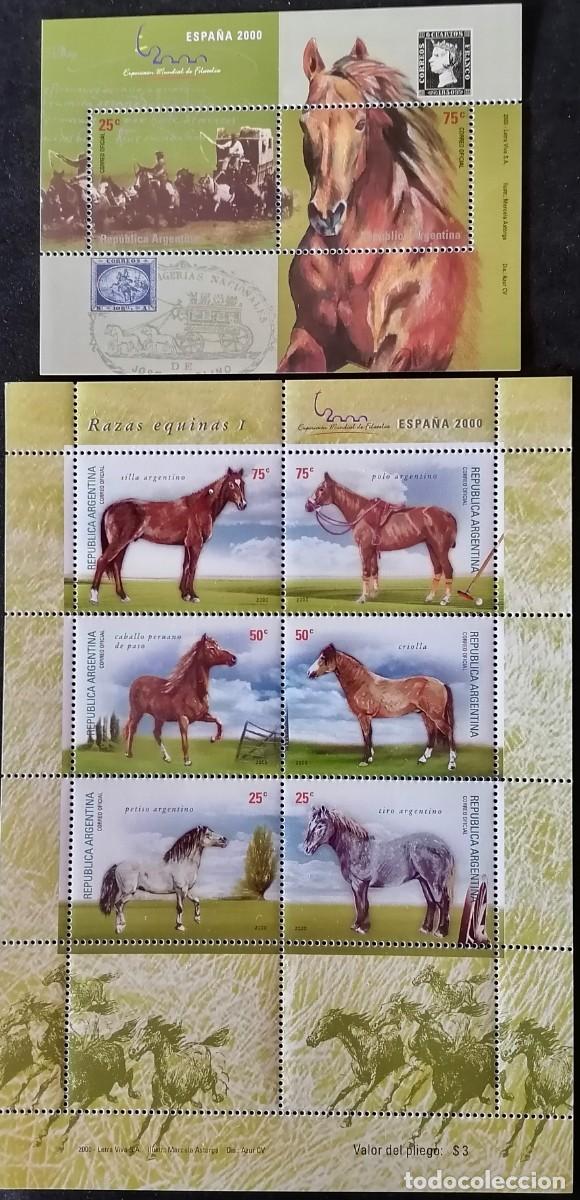 Sellos: ARGENTINA 2000 - 2 HB CABALLOS / EXPO ESPA&Ntilde;A . - Foto 1