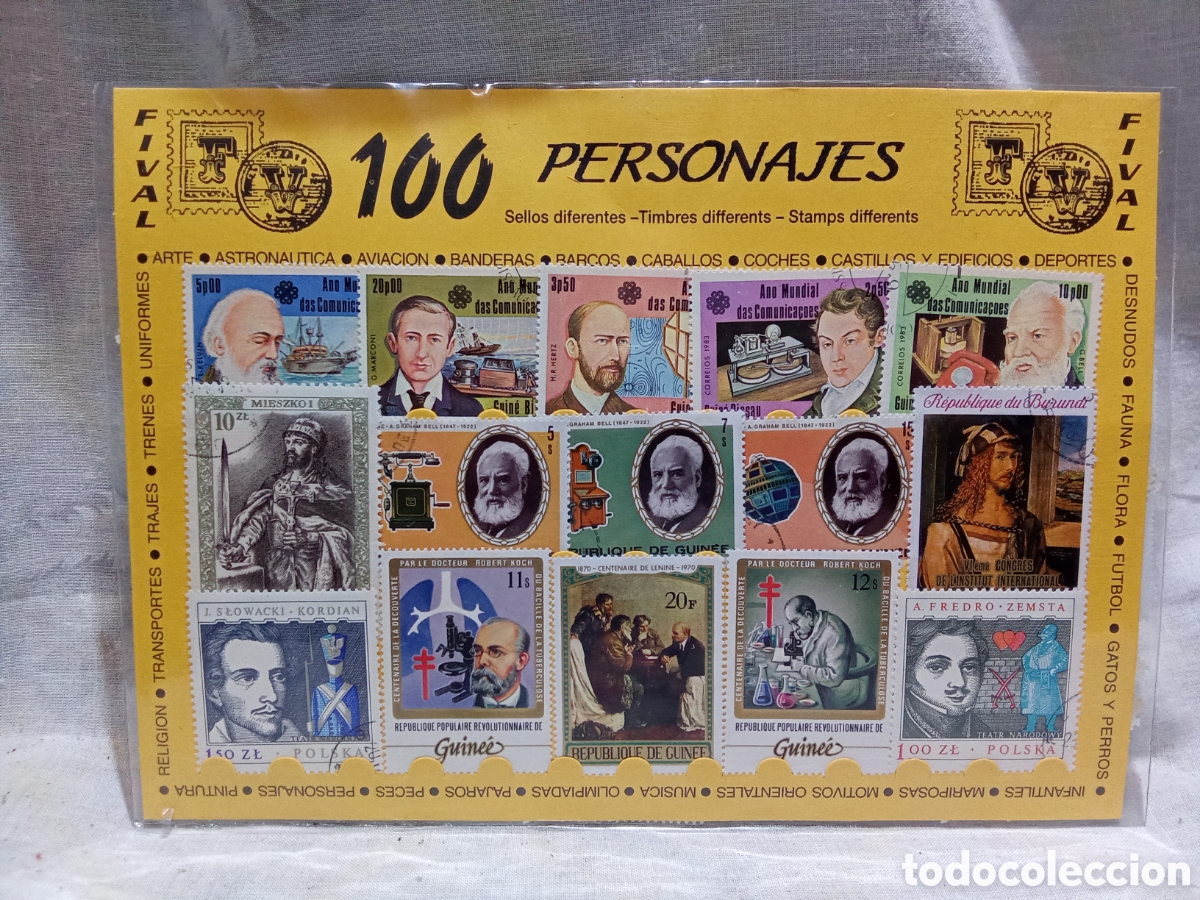 Sellos: CONJUNTO DE 100 SELLOS DE PERSONAJES - Foto 1