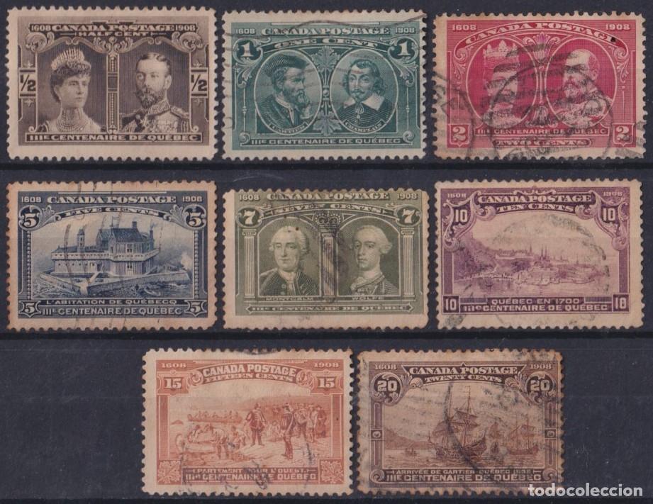 Sellos: F-EX53745 CANADA 1908 QUEBEC CENTENARIAL USED HIGHT VALUE. - Foto 1