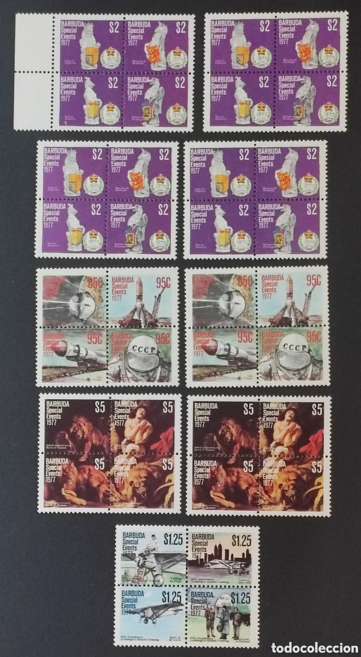 Sellos: Guyana. 1977. Lote de bloques - Foto 1