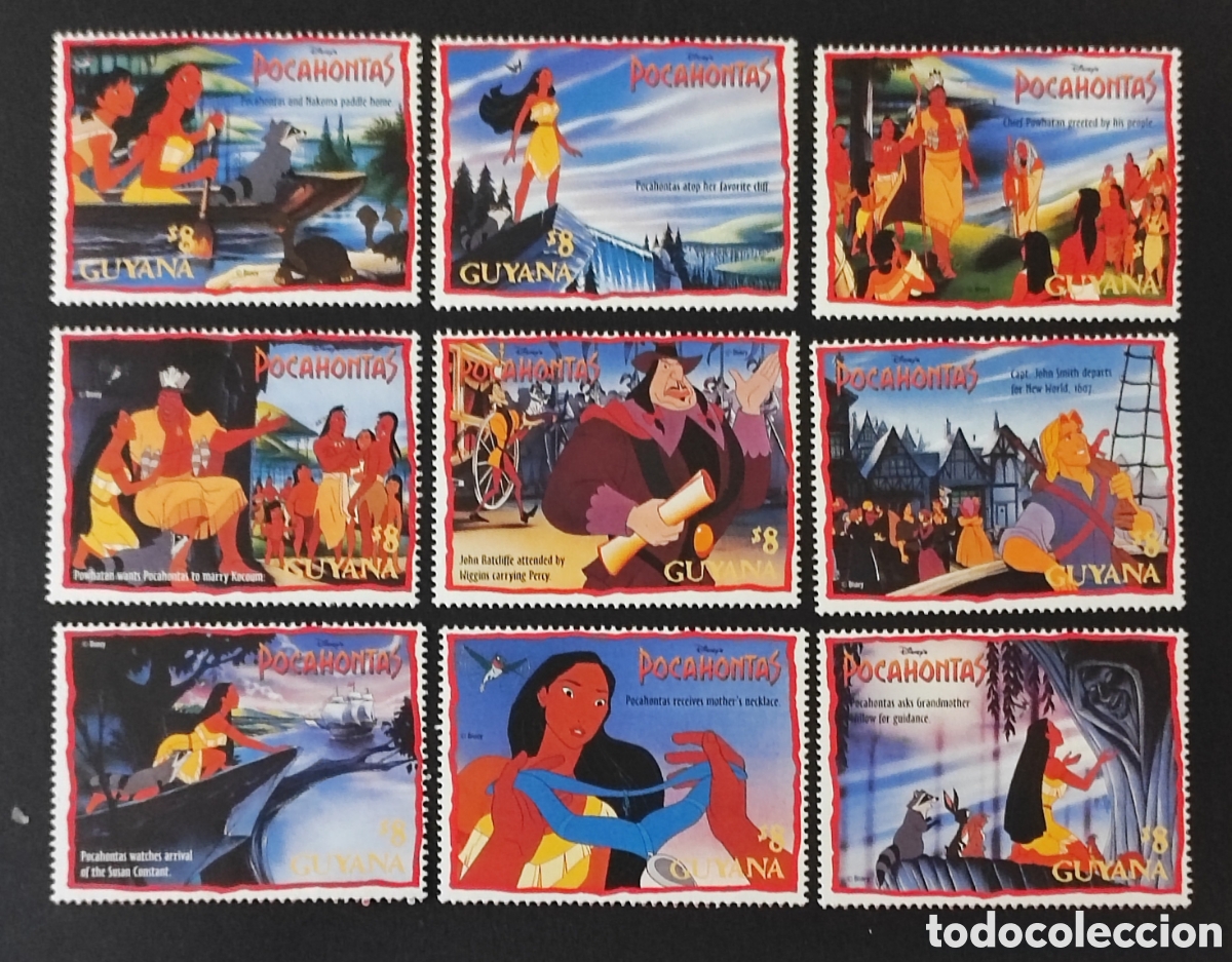 Sellos: Guyana. 1995. Pocahontas - Foto 1