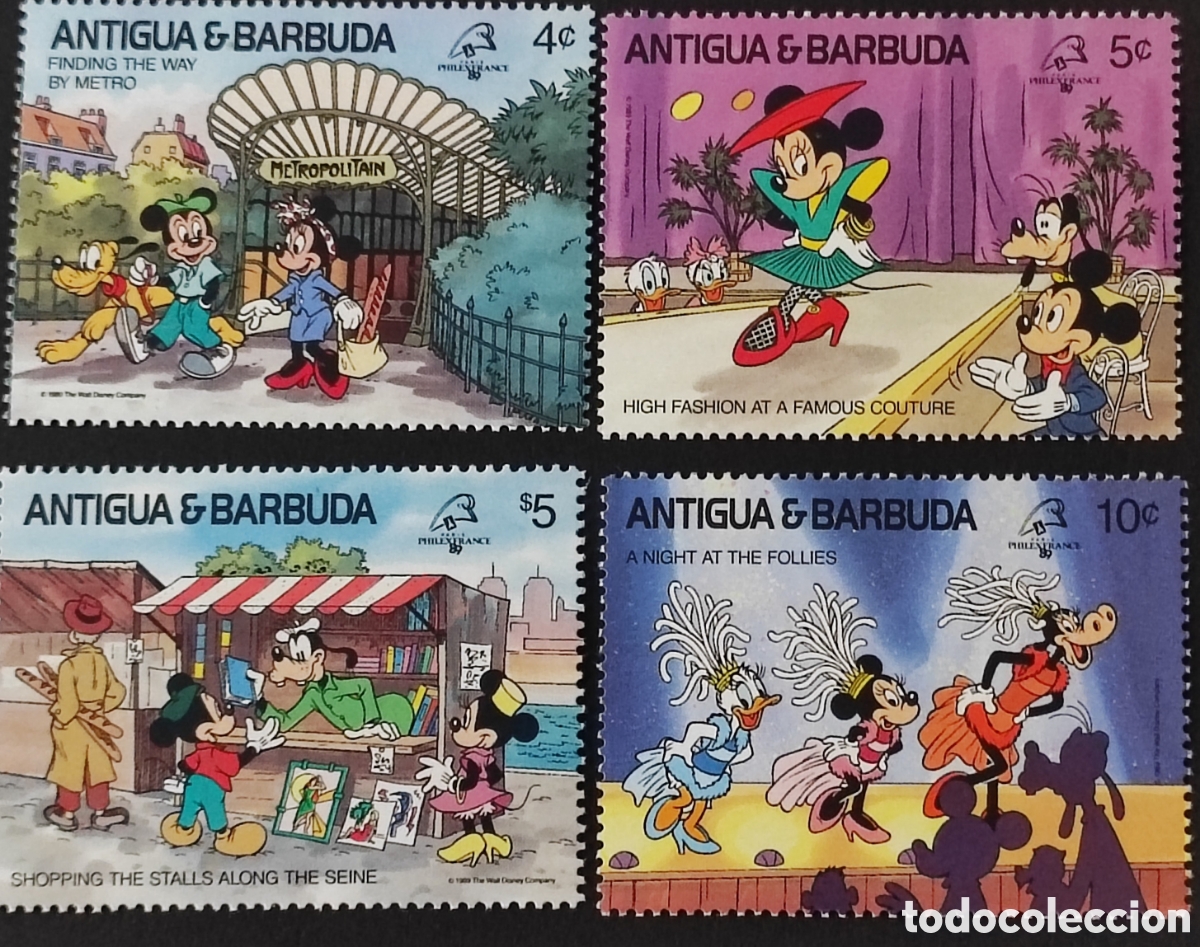 Sellos: Antigua y Barbuda. 1989. Mickey Mouse - Foto 1