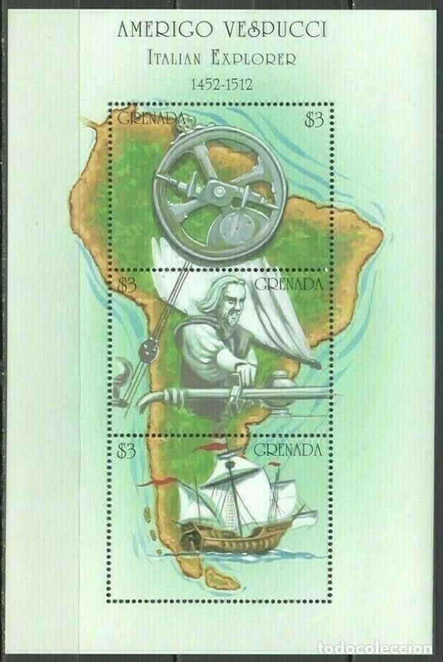 Sellos: GRENADA 2002 SHEET MNH AMERIGO VESPUCCI EXPLORADORES EXPLORERS EXPLORATEURS MAPAS MAPS BARCOS SHIPS - Foto 1
