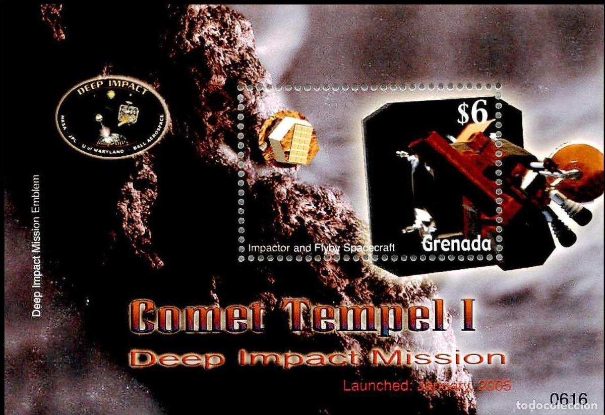 Sellos: GRENADA 2006 SHEET MNH COMETA TEMPEL 1 COMET ESPACIO ESPACE SPACE EXPLORACION ESPACIAL - Foto 1