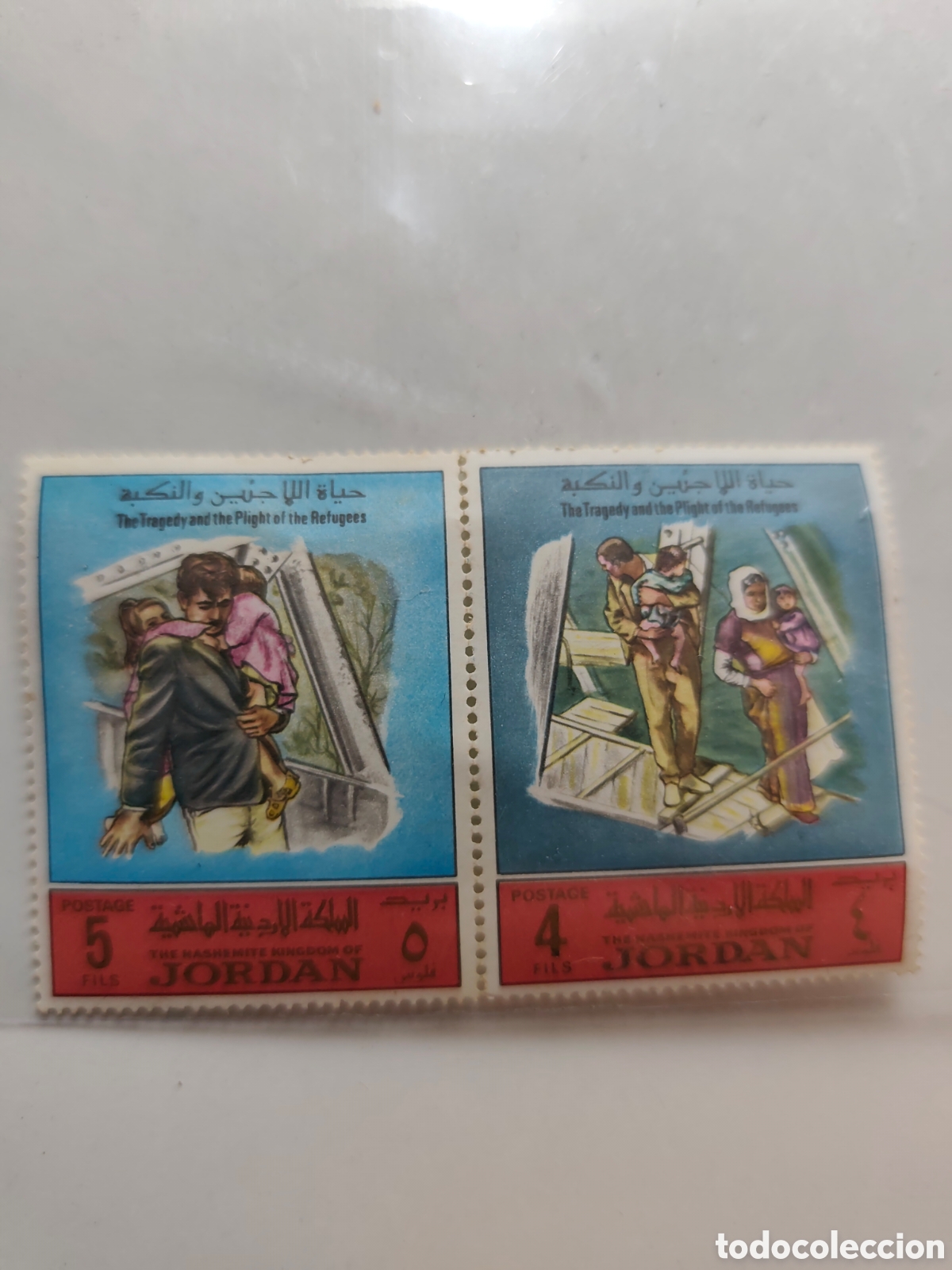 Sellos: Jordania Refugiados 4y5fils - Foto 2