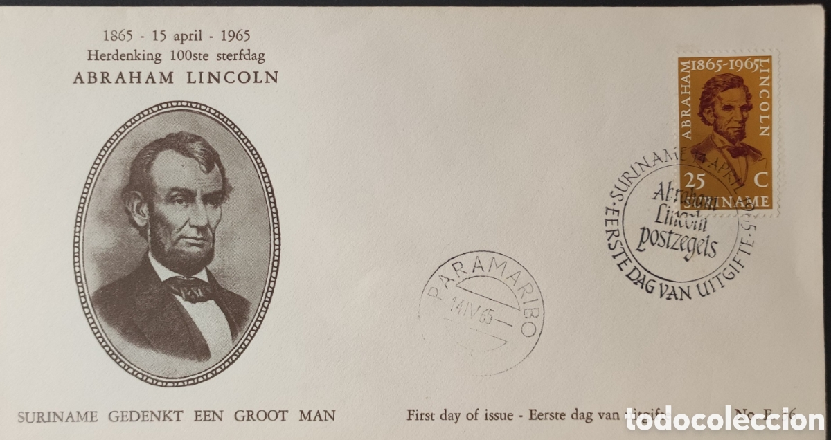 Sellos: Suriname. 1965. Abraham Lincoln - Foto 1
