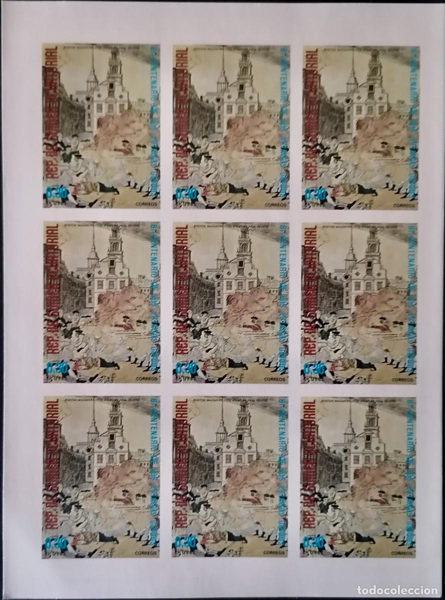 Sellos: GUINEA ECUATORIAL 1975 - HB MASACRE DE BOSTON . - Foto 1