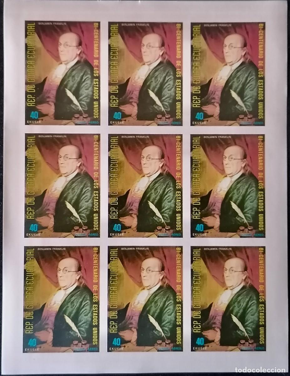 Sellos: GUINEA ECUATORIAL 1975 - HB B. FRANKLIN . - Foto 1