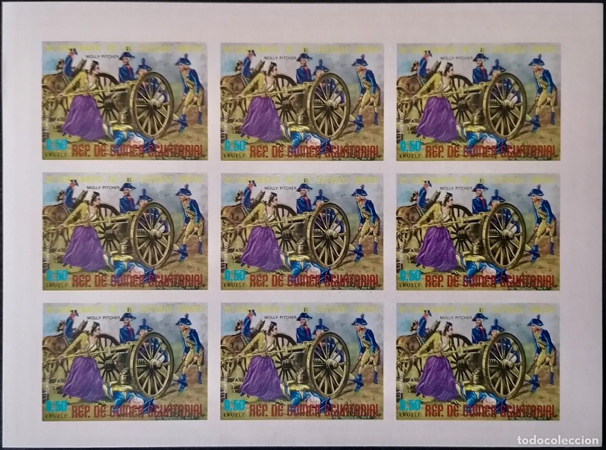 Sellos: GUINEA ECUATORIAL 1975 - HB MOLLY PITCHER . - Foto 1