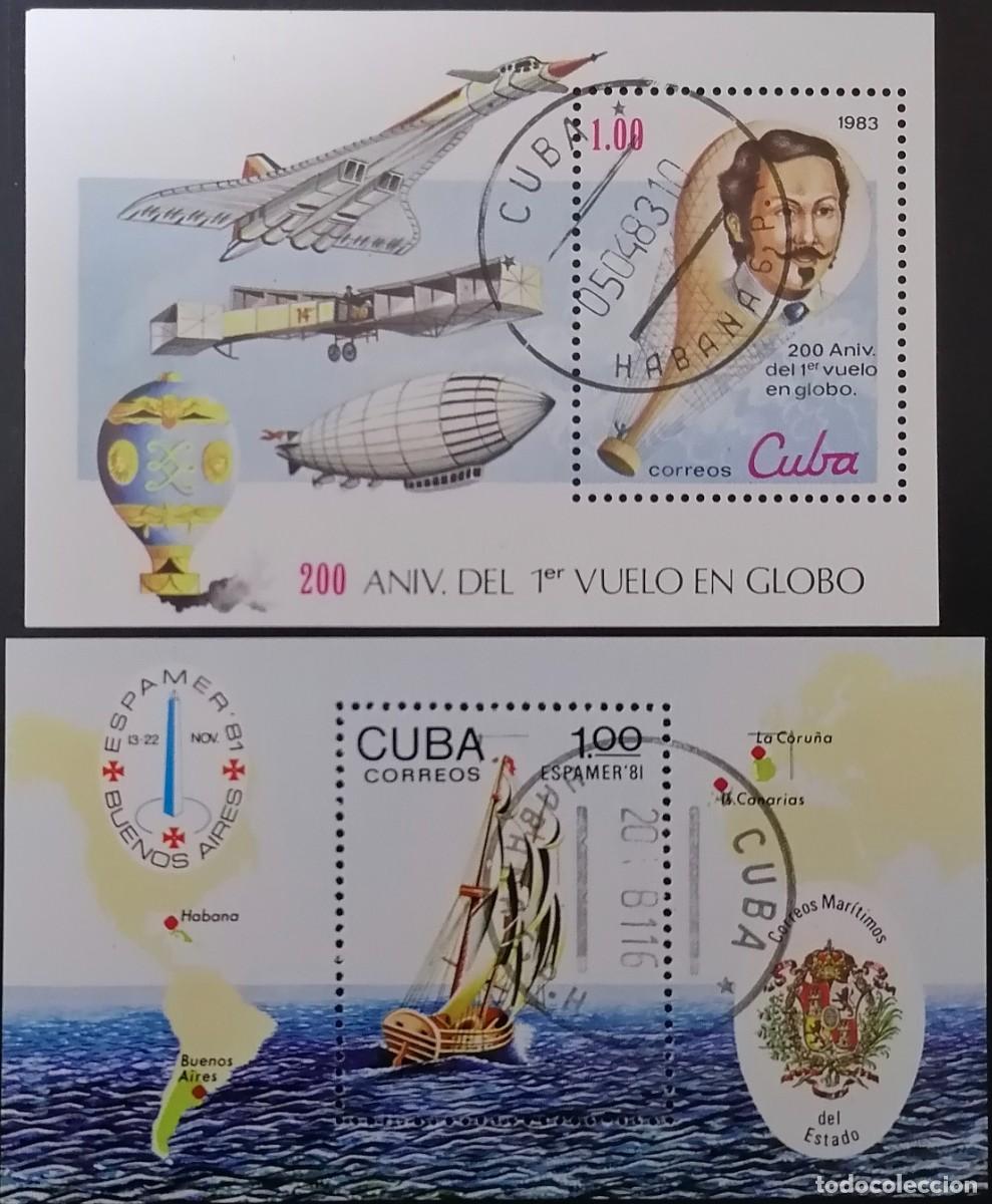Sellos: CUBA 1981 / 83 - 2 HB ESPAMER / VUELOS . - Foto 1