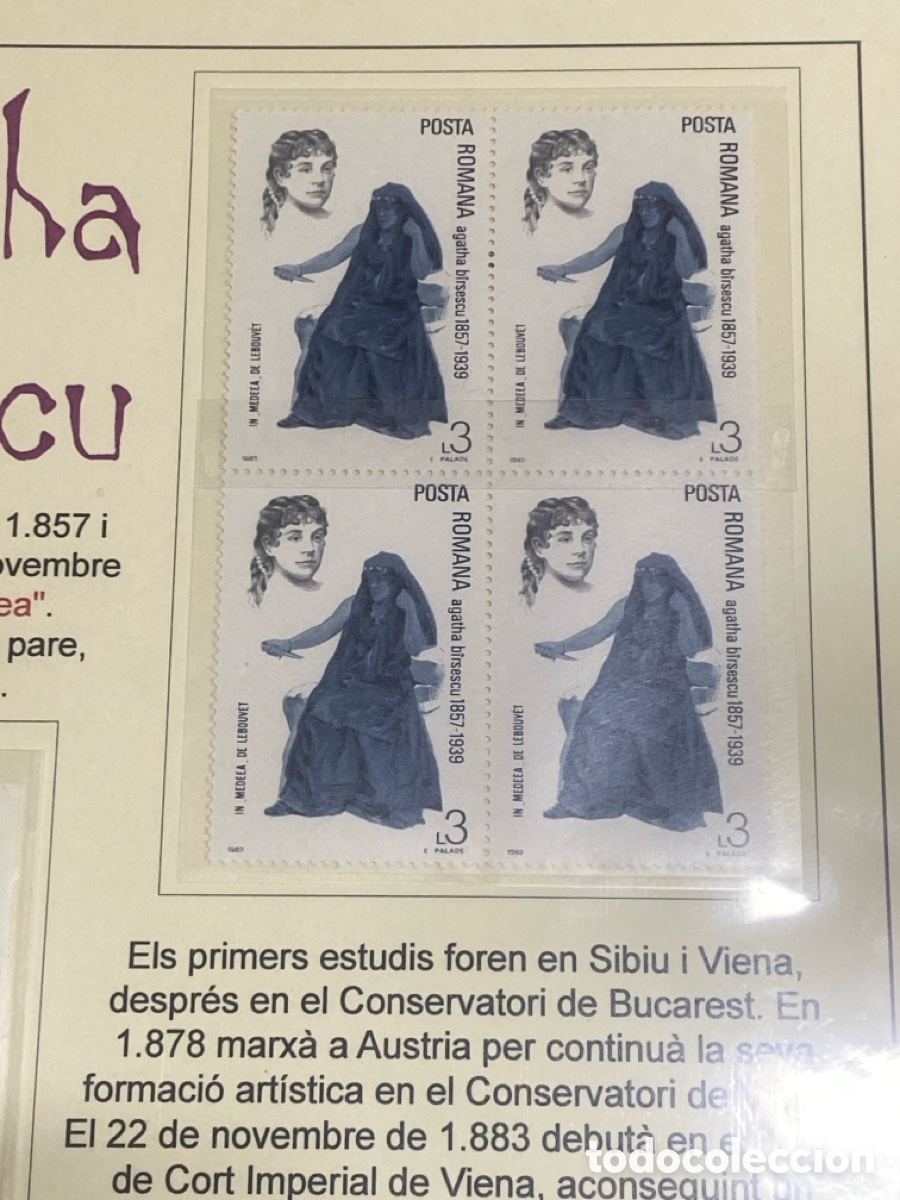 Sellos: 1 l&aacute;mina sellos Actriz Agatha Birsescu - Foto 3