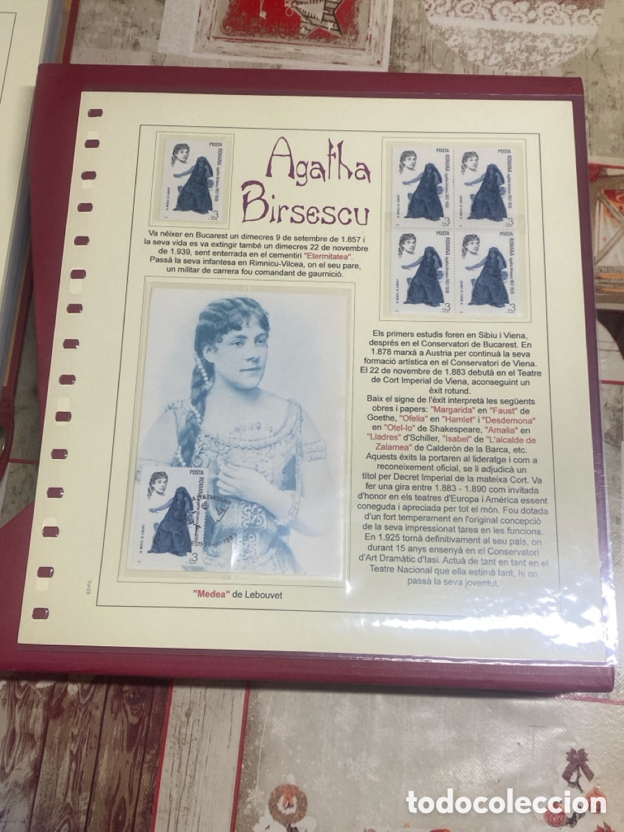 Sellos: 1 l&aacute;mina sellos Actriz Agatha Birsescu - Foto 1