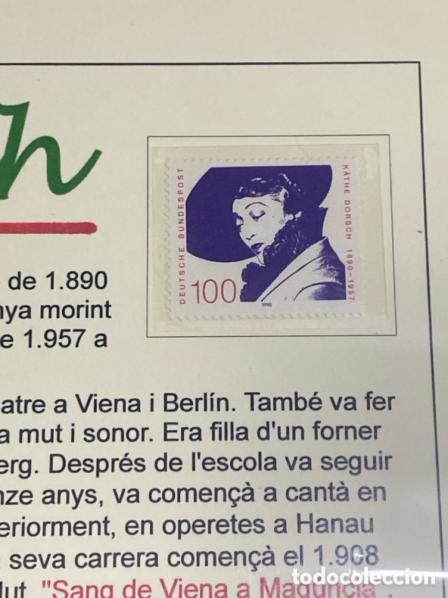 Sellos: 1 l&aacute;mina sellos y postal Actriz K&auml;the Dorsch - Foto 3