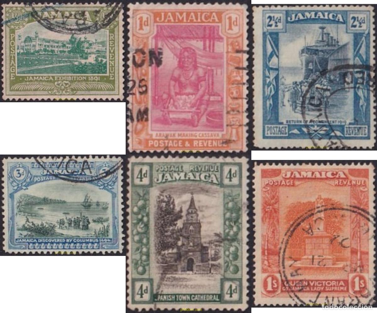 Sellos: 773237 USED JAMAICA 1920 FILIGRANA CA MULTIPLE - Foto 1