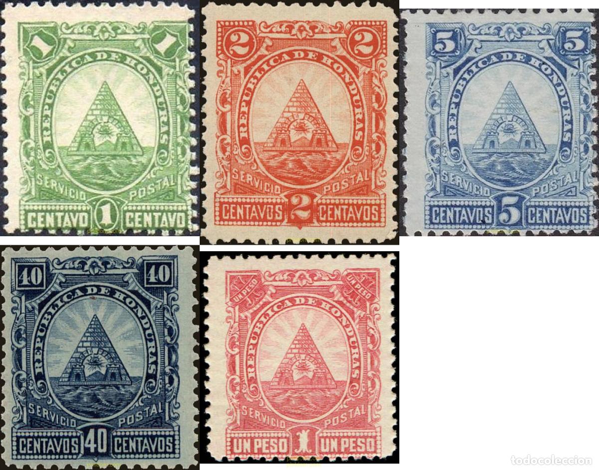 Sellos: 773381 HINGED HONDURAS 1890 SIMBOLOS - Foto 1