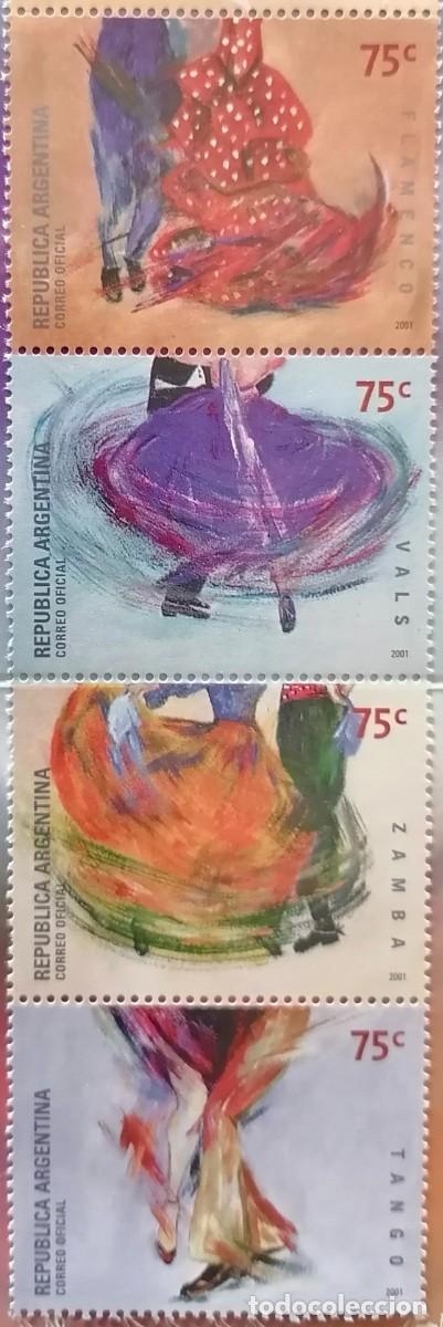 Sellos: ARGENTINA 2001 - BANDA VERTICAL / DANZAS . - Foto 1