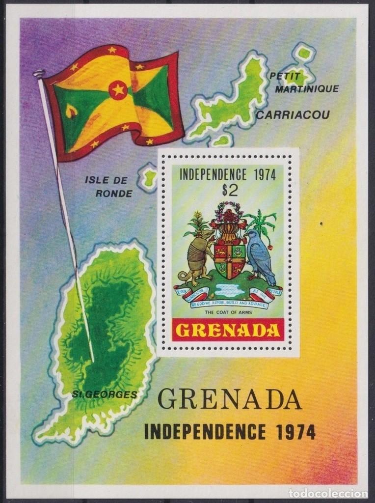 Sellos: F-EX22823 GRENADA MNH 1974 SHEET INDEPENDENCE DAY MAP. - Foto 2