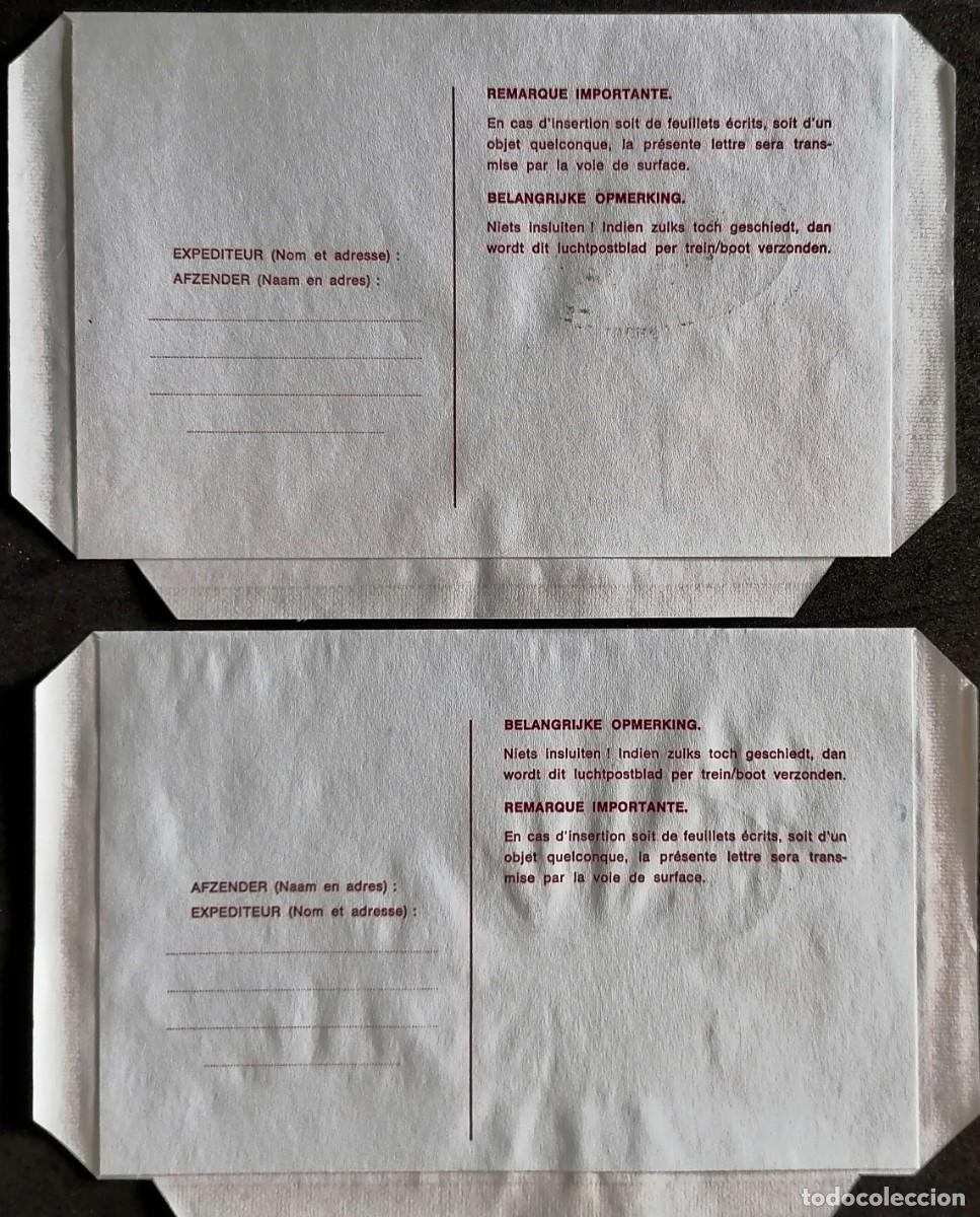 Sellos: B&Eacute;LGICA 1982 - 2 AEROGRAMAS . - Foto 2
