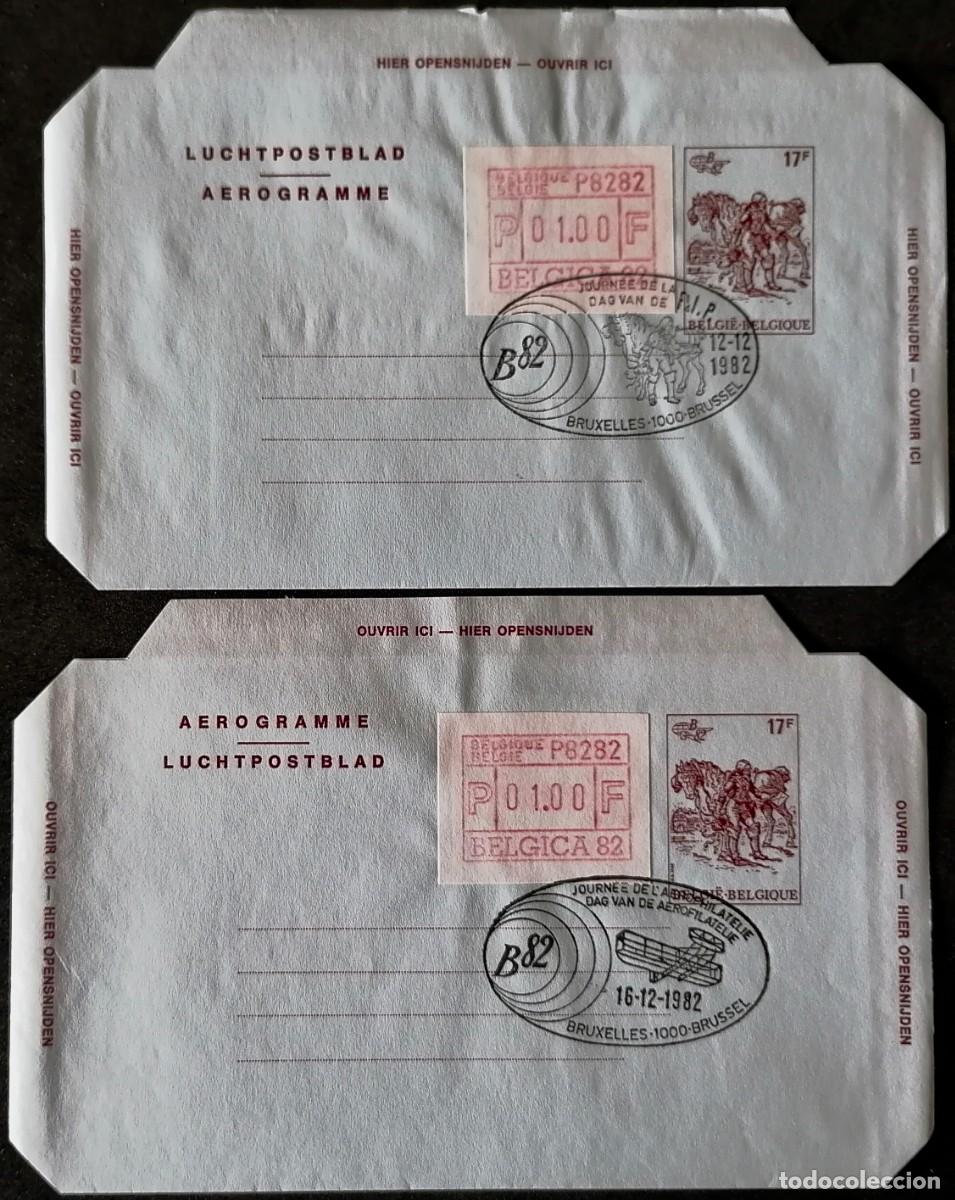 Sellos: B&Eacute;LGICA 1982 - 2 AEROGRAMAS . - Foto 1