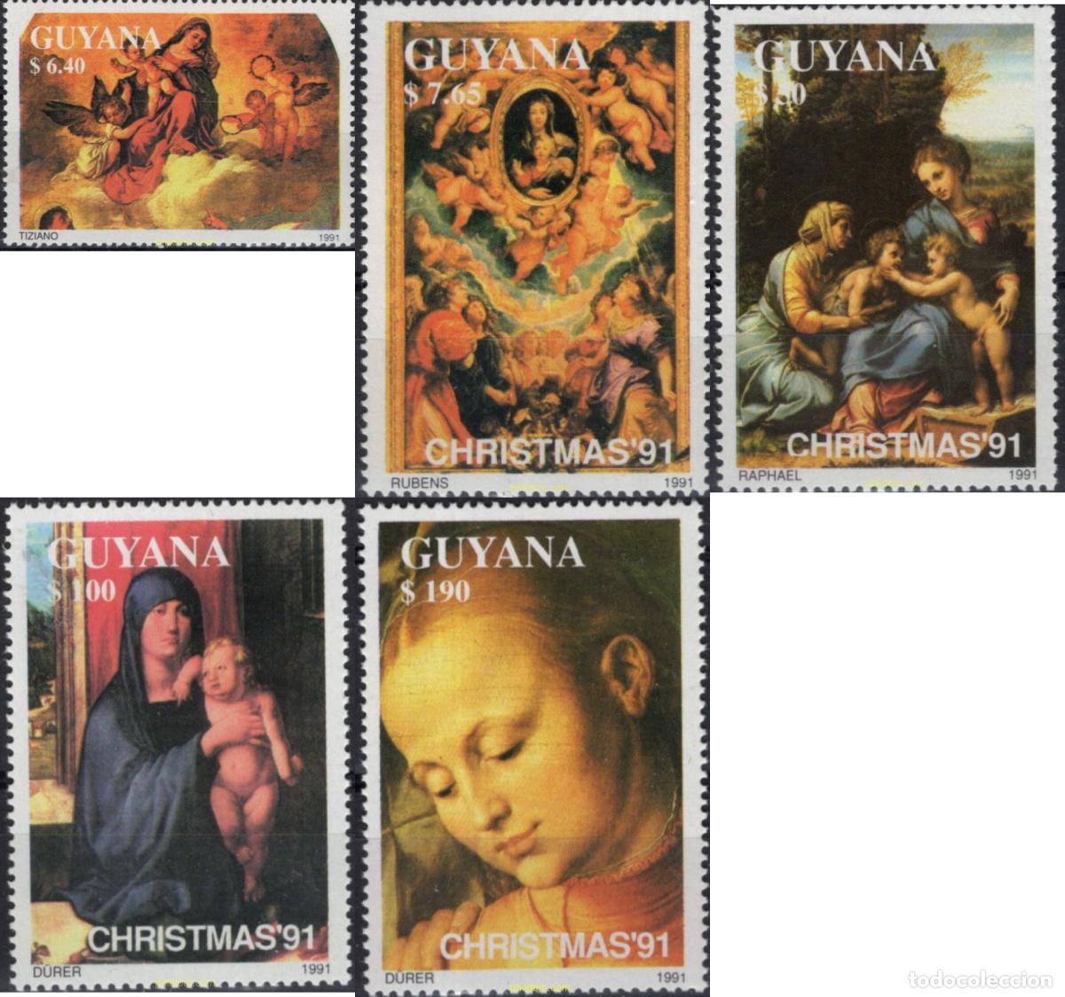 Sellos: 702829 MNH GUYANA 1991 NAVIDAD - Foto 1