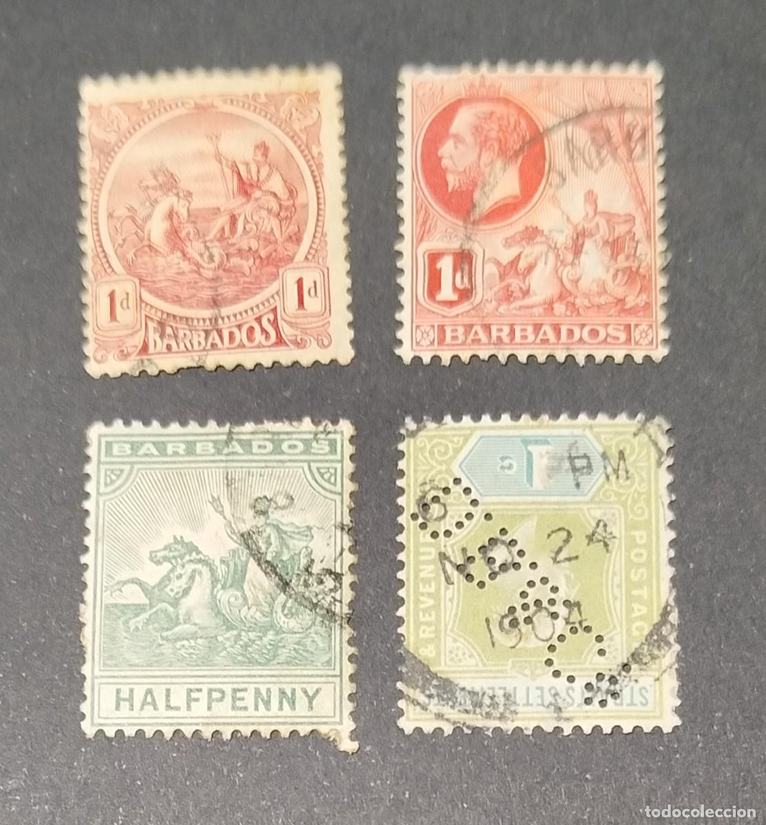 Sellos: 4 sellos Barbados finales del siglo XIX - Foto 1