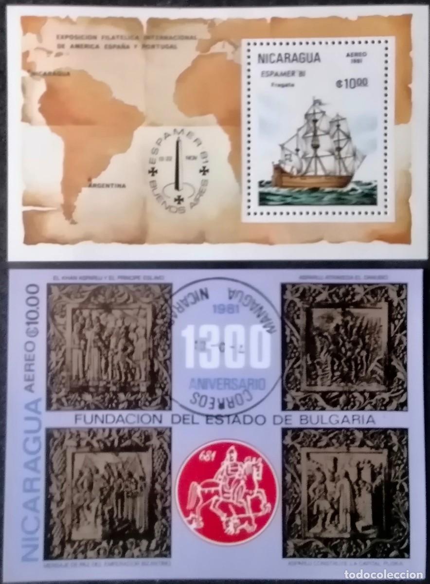 Sellos: NICARAGUA 1981 - 2 HB EXPO . - Foto 1