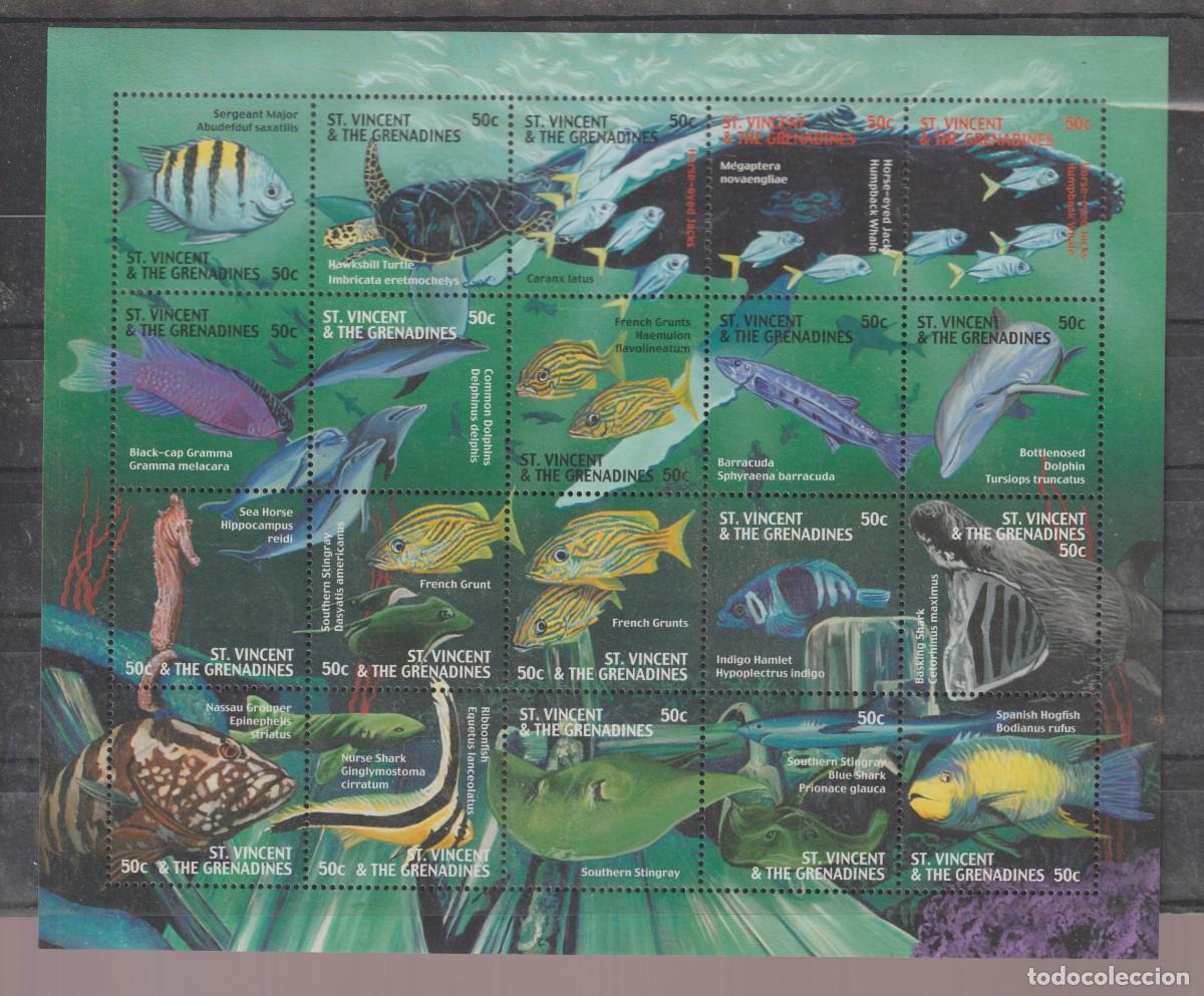 Sellos: Saint Vincent & Grenadines 2000 - Tropical fish bloc mnh** - Foto 1