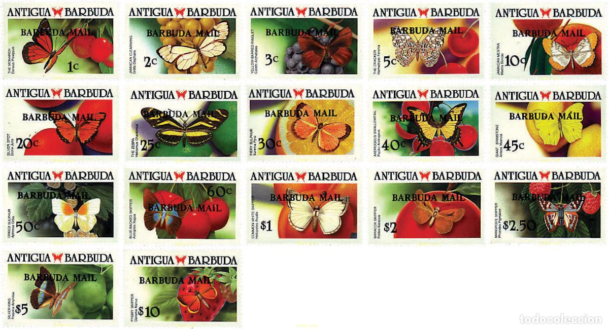 Selos: 734032 MNH BARBUDA 1988 MARIPOSAS Y FRUTOS