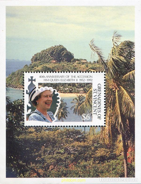 Stamps: 714920 MNH SAN VICENTE GRANADINAS 1992 40 ANIVERSARIO DE LA ASENCION AL TRONO DE ISABEL II