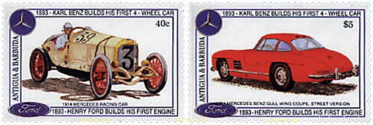 Stamps: 722289 MNH ANTIGUA Y BARBUDA 1993 CENTENARIO DE MERCEDES BENZ Y DE FORD
