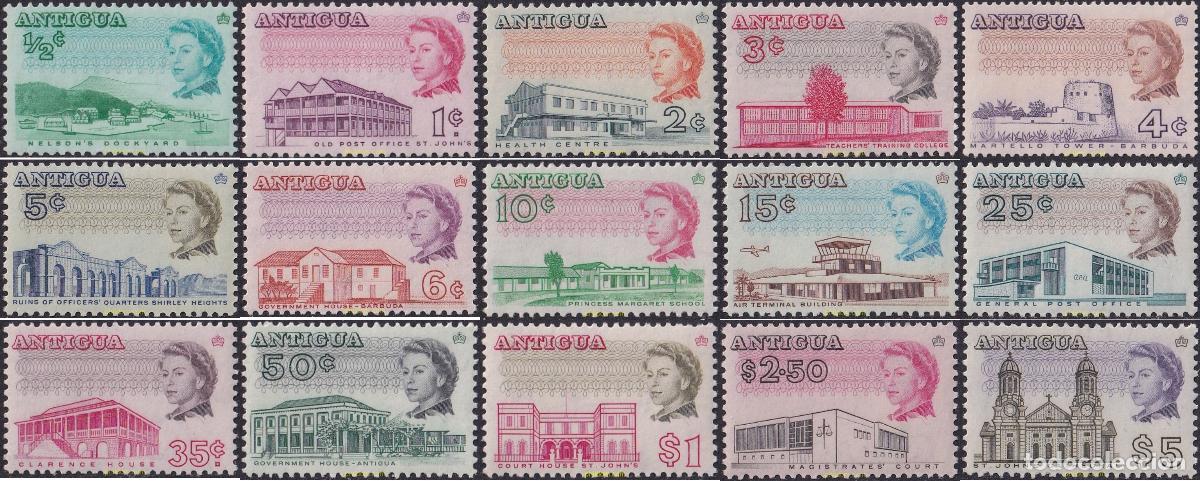 Sellos: 722868 MNH ANTIGUA 1966 EDIFICIOS - Foto 1