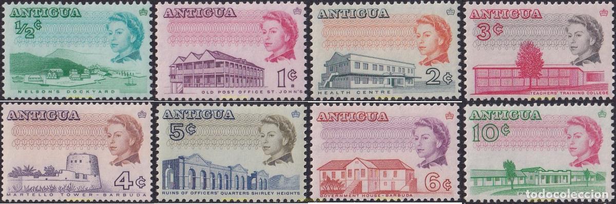 Sellos: 727039 MNH ANTIGUA 1966 EDIFICIOS - Foto 1