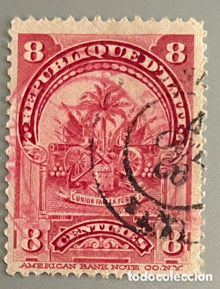 Sellos: Hait&iacute;. Escudo nacional. 1898 - Foto 1