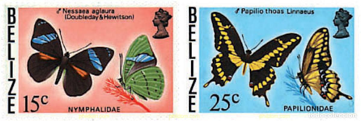 Sellos: 777353 MNH BELIZE 1974 MARIPOSAS - Foto 1