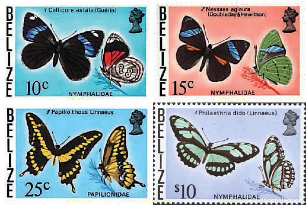 Sellos: 777351 MNH BELIZE 1974 MARIPOSAS - Foto 1
