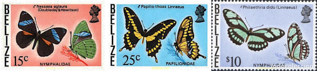 Sellos: 777352 MNH BELIZE 1974 MARIPOSAS - Foto 1