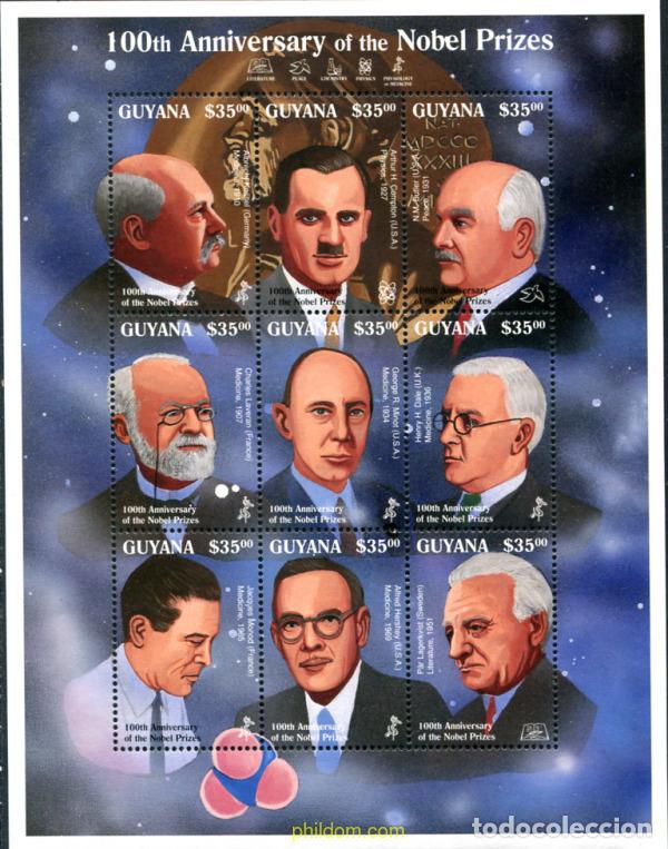 Sellos: 312241 MNH GUYANA 1995 PREMIOS NOBEL - Foto 1