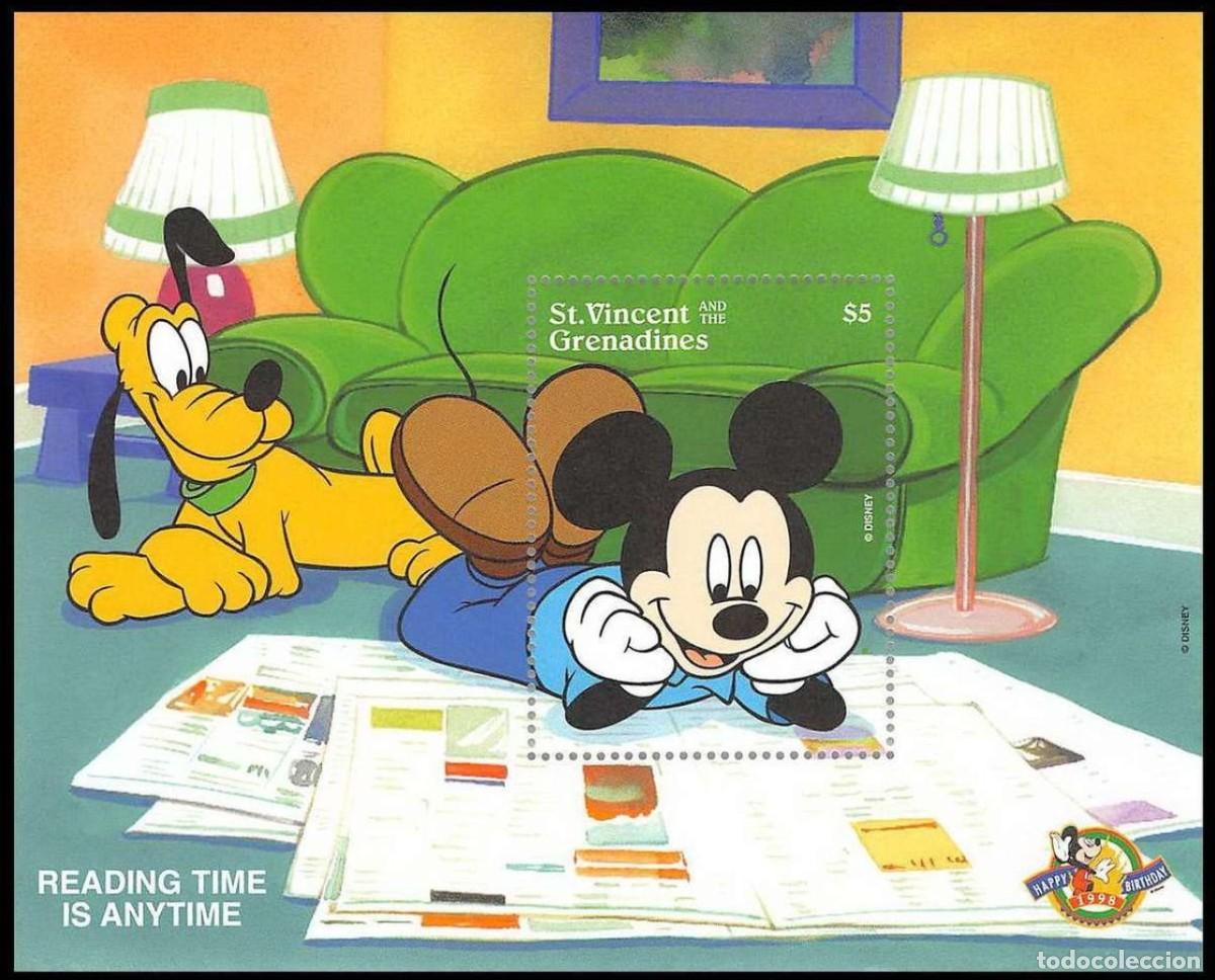Sellos: ST. VINCENT GRENADINES 1998 SHEET MNH DISNEY MICKEY MOUSE Y PLUTO - Foto 1