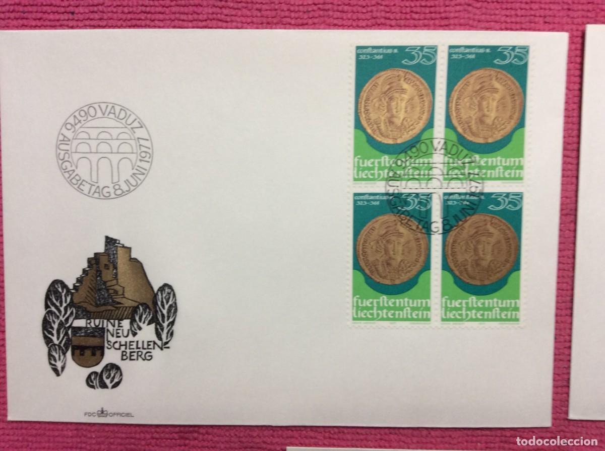 Sellos: LIECHTENSTEIN. SOBRES PRIMER D&Iacute;A - TEMA NUMISM&Aacute;TICA (2LLA189) - Foto 2